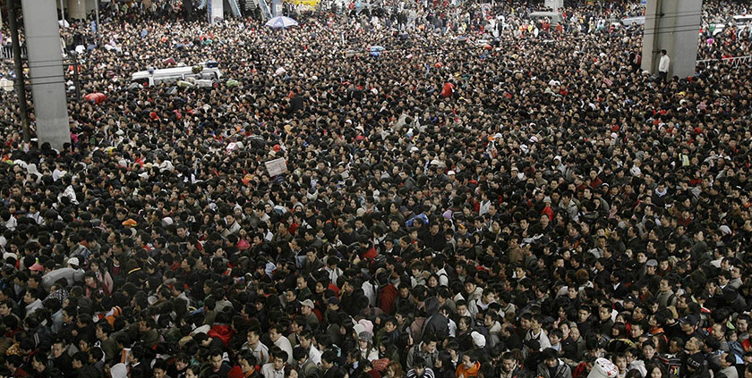 Guangzhou train station during Chinese New Year