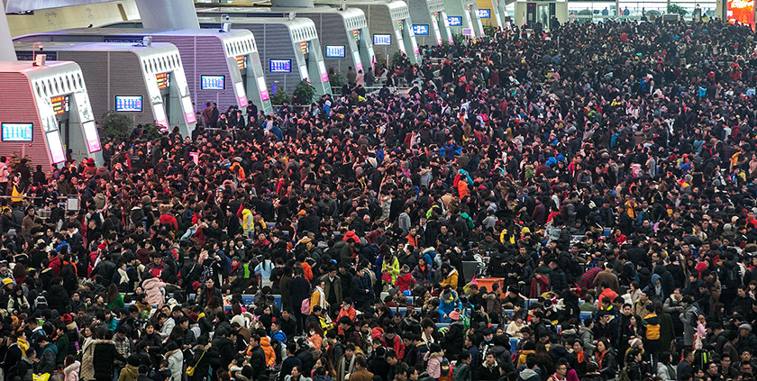 Guangzhou train station during Chinese New Year