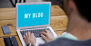 Man making his own blog